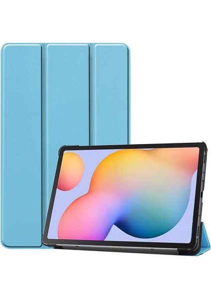 Lenovo Tab M10 TB-328F 3. Gen. Uyumlu Tablet Kılıfı Smart Cover Standlı Kılıf, Mavi