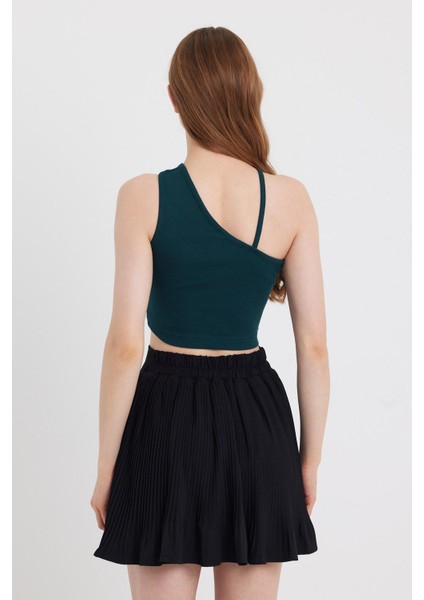 Kadın Askılı Crop Kaşkorse Zümrüt Yeşili modelleri
