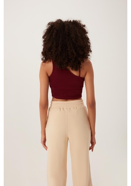 Kadın Askılı Crop Kaşkorse Bordo modelleri