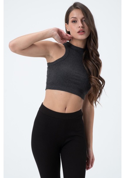 Kadın Kaşkorse Crop Atlet Antrasit fiyatları