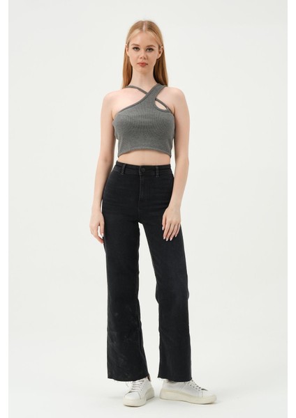 Kadın Askılı Crop Kaşkorse Gri modelleri