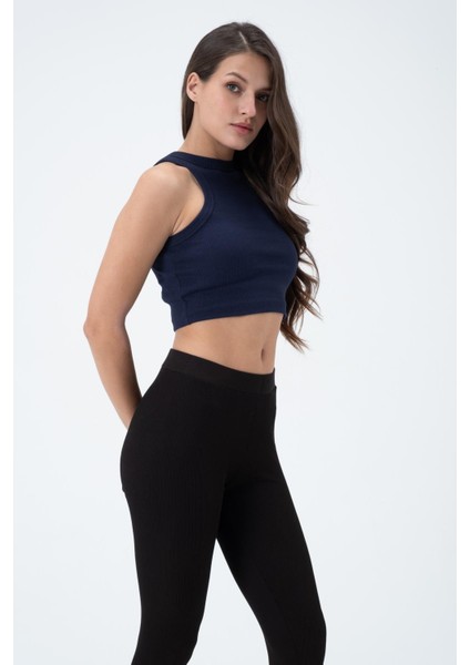 Kadın Kaşkorse Crop Atlet Indigo fiyatları