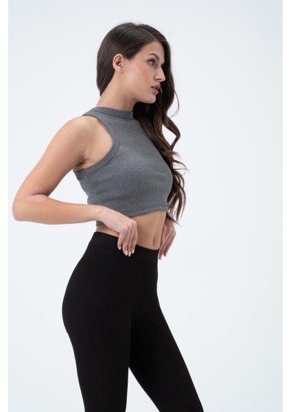 Kadın Kaşkorse Crop Atlet Gri fiyatları