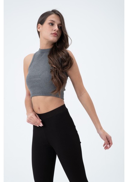 Kadın Kaşkorse Crop Atlet Gri modelleri