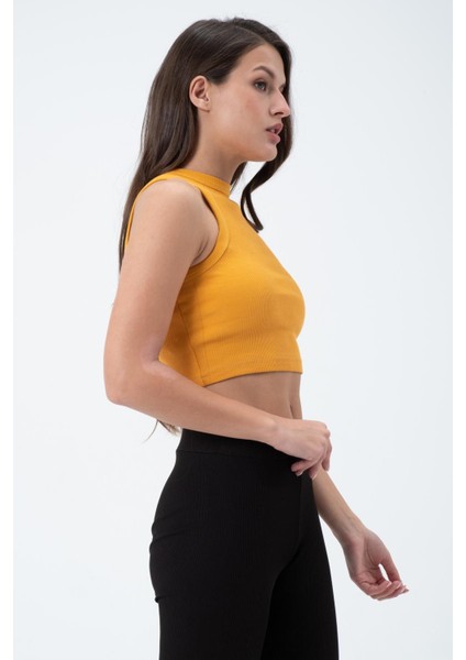Kadın Kaşkorse Crop Atlet Sarı modelleri