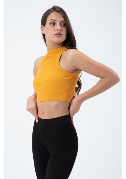 Kadın Kaşkorse Crop Atlet Sarı fırsatları