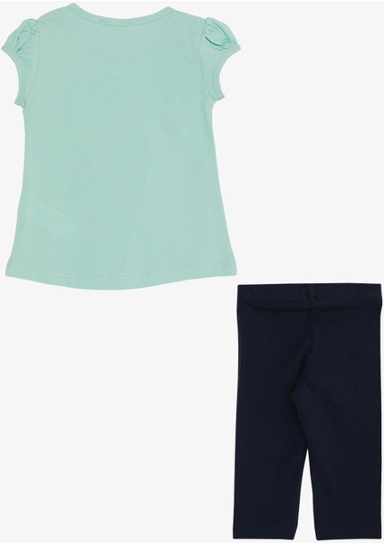 Kız Çocuk Kapri Taytlı Takım Yaz Temalı Cupcake Baskılı 1.5-5 Yaş, Su Yeşili indirimleri