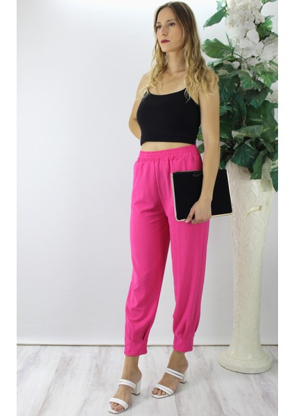 Krinkıl Paça Pensli Pantolon Fuşya - 130.265 fiyatları