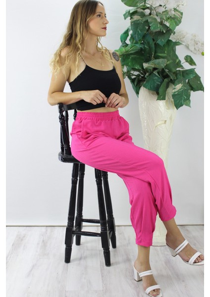 Krinkıl Paça Pensli Pantolon Fuşya - 130.265 modelleri