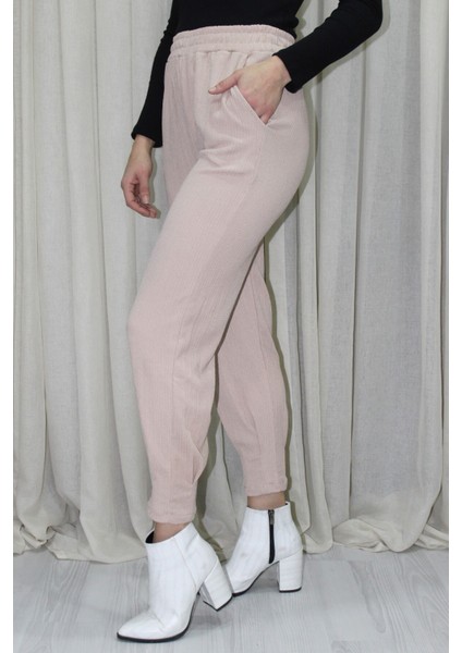 Krinkıl Paça Pensli Pantolon Vizon - 130.265