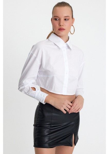 Kadın Regular Fit Gömlek Beyaz