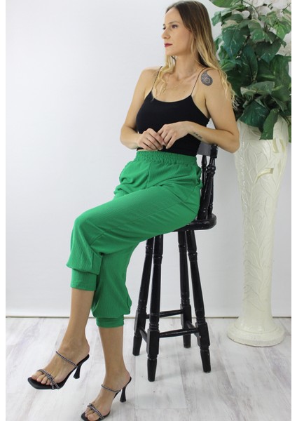 Krinkıl Paça Pensli Pantolon Yeşil - 130.265 fiyatları