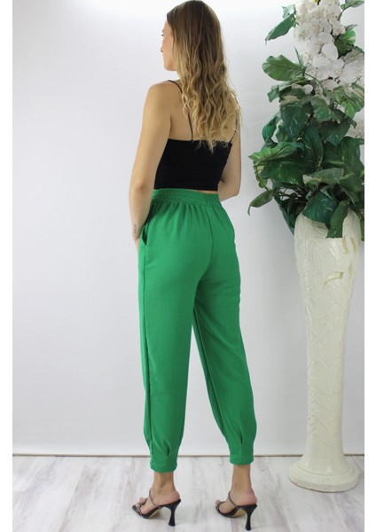 Krinkıl Paça Pensli Pantolon Yeşil - 130.265 fırsatları