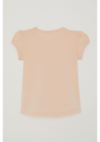 Kız Çocuk Tişört Süslü Fiyonklu Ördek Baskılı 1-4 Yaş, Pudra fiyatları