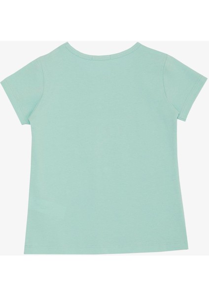 Kız Çocuk Tişört Yazı Baskılı Taşlı 8-14 Yaş, Su Yeşili fiyatları