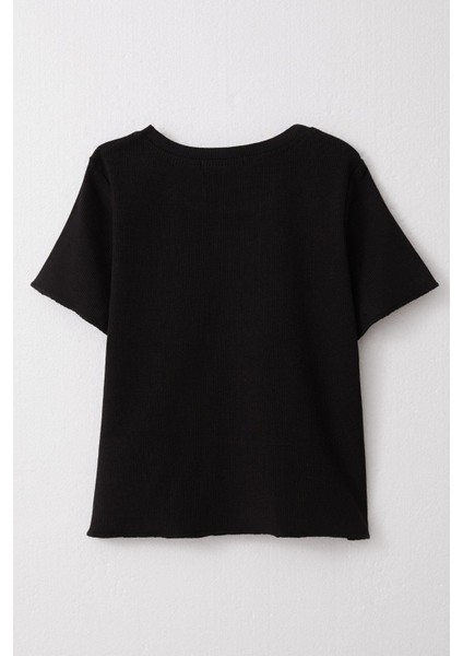 Kız Çocuk Tişört Yazı Baskılı 8-14 Yaş, Siyah fiyatları