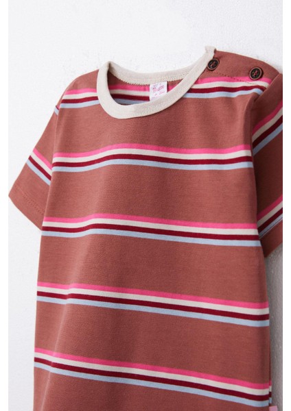 Kız Çocuk Tişört Patlı Çizgili 1-4 Yaş, Kiremit modelleri