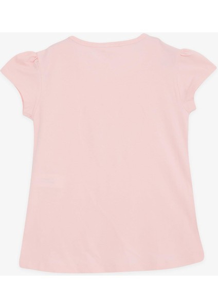 Kız Çocuk Tişört Kalp Çiçek Nakışlı 4-8 Yaş, Pembe fiyatları
