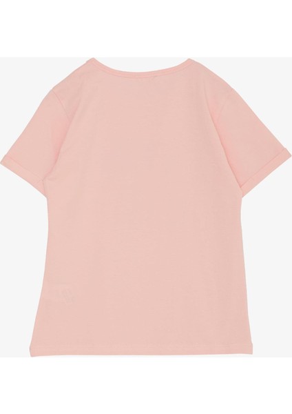 Kız Çocuk Tişört Taşlı Yazı & Kalp Baskılı 8-14 Yaş, Pembe fiyatları