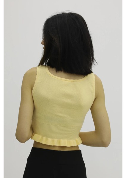 Bel Lastikli Triko Bluz Hardal - P-019708 fırsatları