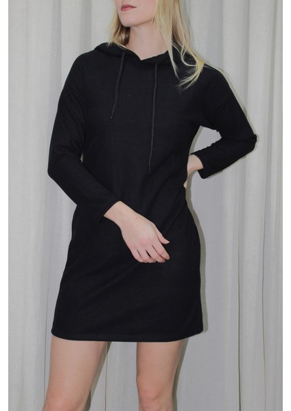 Selanik Kapşonlu Elbise Siyah - 139.0135 fiyatları