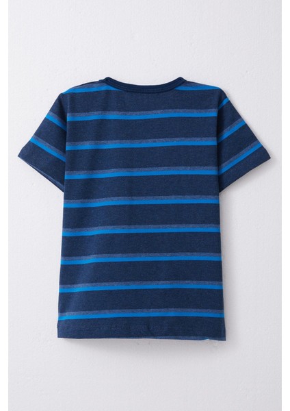 Erkek Çocuk Tişört Patlı Çizgili 1-4 Yaş, Lacivert Melanj fiyatları