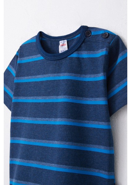 Erkek Çocuk Tişört Patlı Çizgili 1-4 Yaş, Lacivert Melanj modelleri