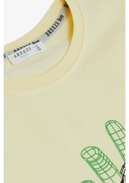 Erkek Çocuk Tişört Oyun Konsolu Baskılı 8-14 Yaş, Sarı modelleri