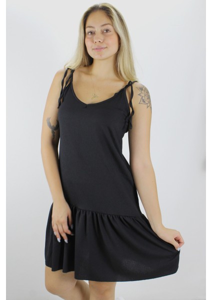 Krinkıl Ip Askılı Elbise Siyah - 1456.65 fiyatları