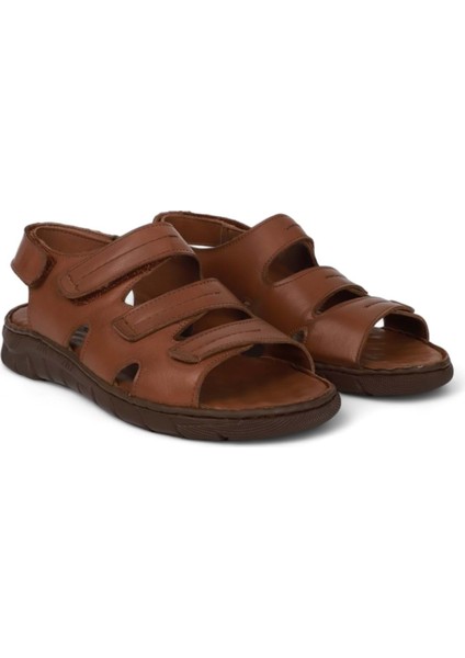 2040 Masaj Tabanlı Deri Tam Anatomik Erkek Sandalet - NKT02040-TABA-41 fiyatları