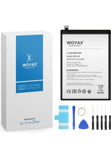 Woyax by Deji Reeder S19 Max Pro Uyumlu Batarya