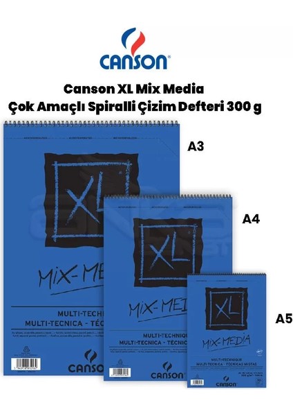 Xl Mix Media Çok Amaçlı Spiralli Çizim Defteri 300G fiyatları