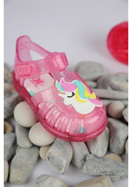 19 - 25 Numara Kız Çocuk Fuşya Igor Tobby Gloss Unicorn Sandalet