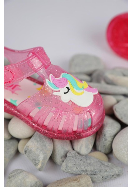 19 - 25 Numara Kız Çocuk Fuşya Igor Tobby Gloss Unicorn Sandalet