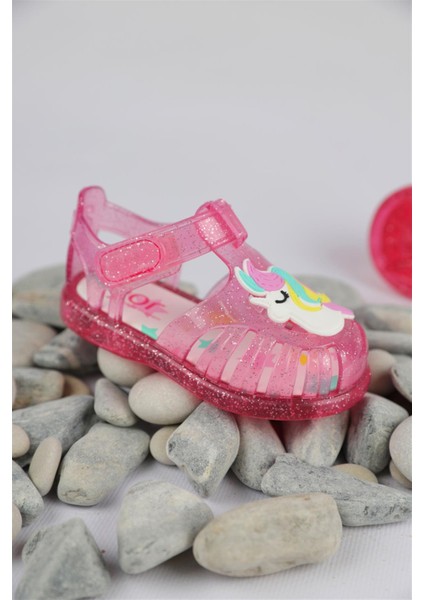 19 - 25 Numara Kız Çocuk Fuşya Igor Tobby Gloss Unicorn Sandalet