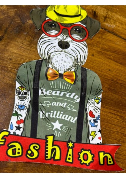 26X16 cm Renkli Köpek Arma Dikiş Aplike