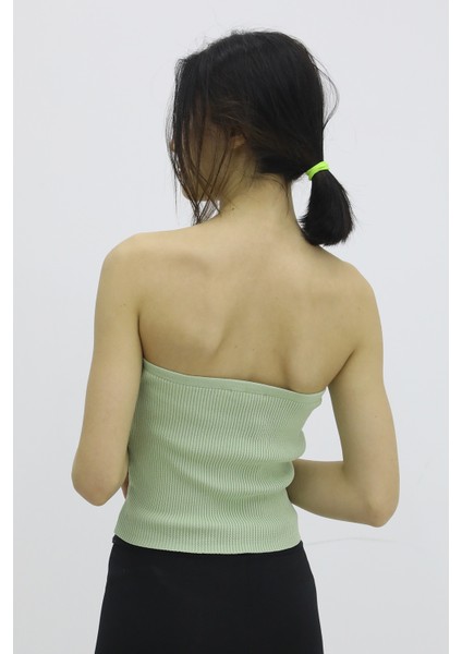 Likralı Triko Büstiyer Yeşil - P-019895 fırsatları