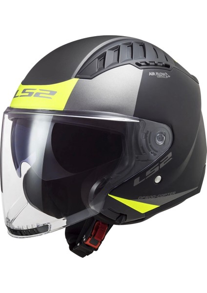 Coopter 2 Urbane Mat Siyah-Neon Sarı Kask(Güneş Vizörlü)