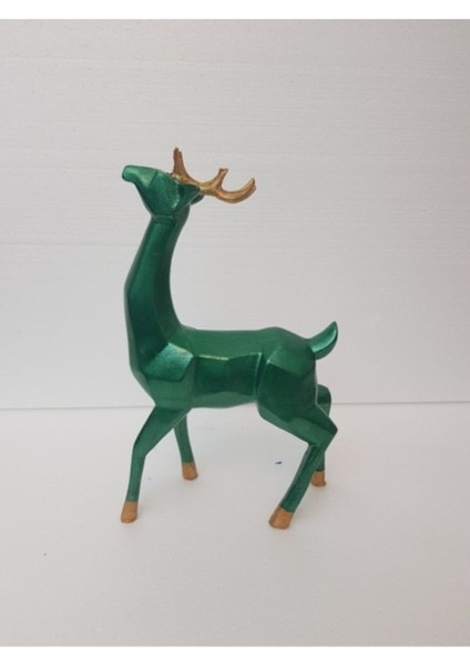 Ab Ev Dekorasyon Geyik Biblo Yeşil Gold Renk Ev Ofis Dekoru