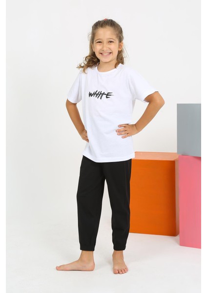 Kız Çocuk Kısa Kol Beyaz Penye Pijama Takım 20432 fırsatları