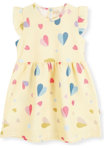 Kız Çocuk Kalp Desenli Elbise AK2406