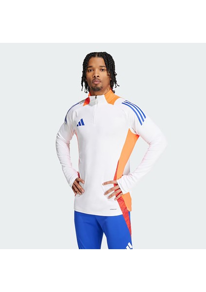Tiro 24 Competition Erkek Beyaz Antrenman Sweatshirt (JF4197)