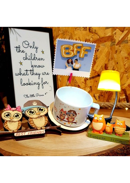 Best Friends 3D Figürlü Kupa ve Masa Lambası Arkadaşa Hediye