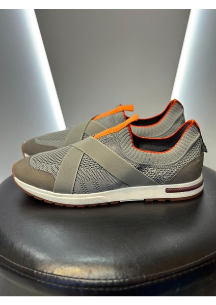 Triko Lastikli Yürüyüş Spor Ayakkabı Gri modelleri