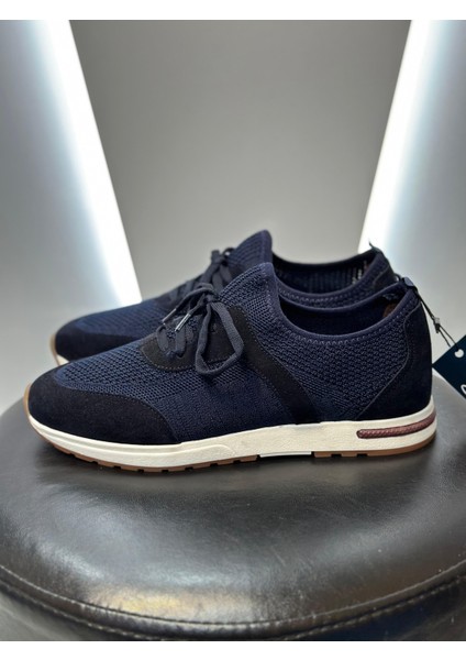 Triko Bağcıklı Yürüyüş Spor Ayakkabı Lacivert modelleri