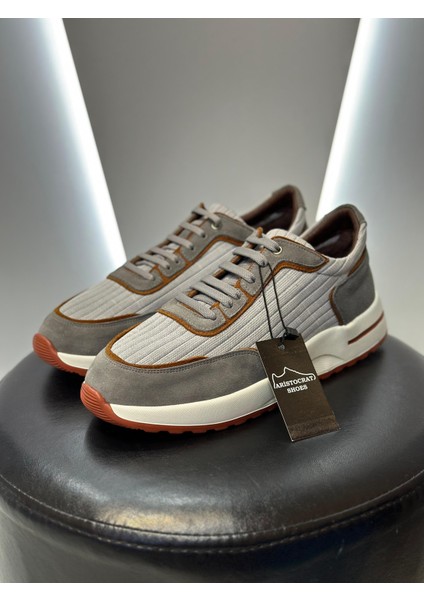 Triko Bağcıklı Yürüyüş Spor Ayakkabı Gri