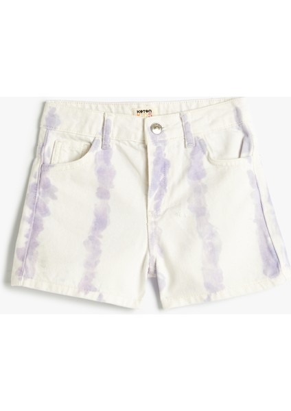 Kot Şort Mini Batik Desenli Pamuklu