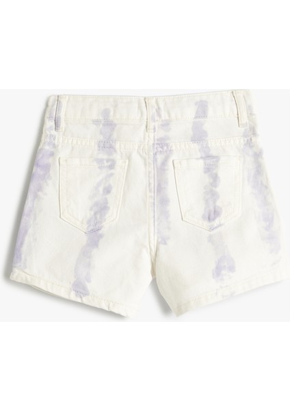 Kot Şort Mini Batik Desenli Pamuklu