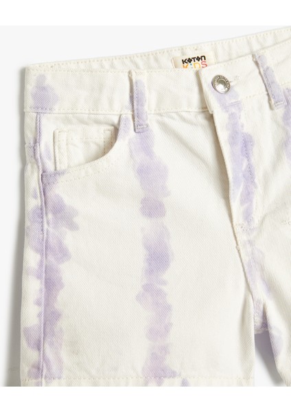 Kot Şort Mini Batik Desenli Pamuklu