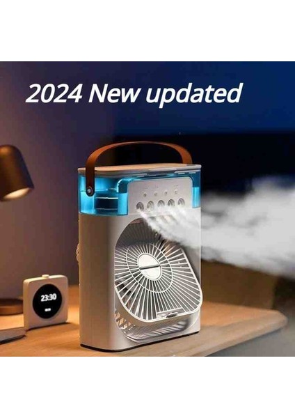 Masaüstü Mini Su Ve Buz Hazneli Buhar Püskürtmeli 3in1 Fan Vantilatör